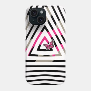 Abstract Black and White Simple Pattern geometry Phone Case