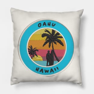 Oahu Hawaii Patch Pillow