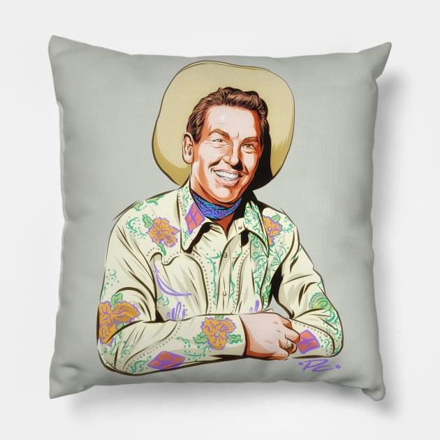 Rex Allen - An illustration by Paul Cemmick Pillow by PLAYDIGITAL2020