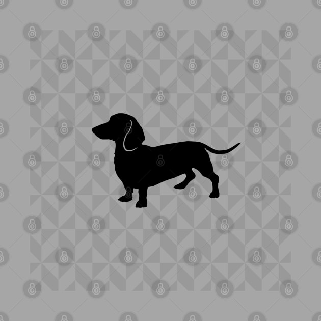 Dachshund Doxie Sausage Dog Lover Gift - Scandi Geometric Silhouette by Elsie Bee Designs