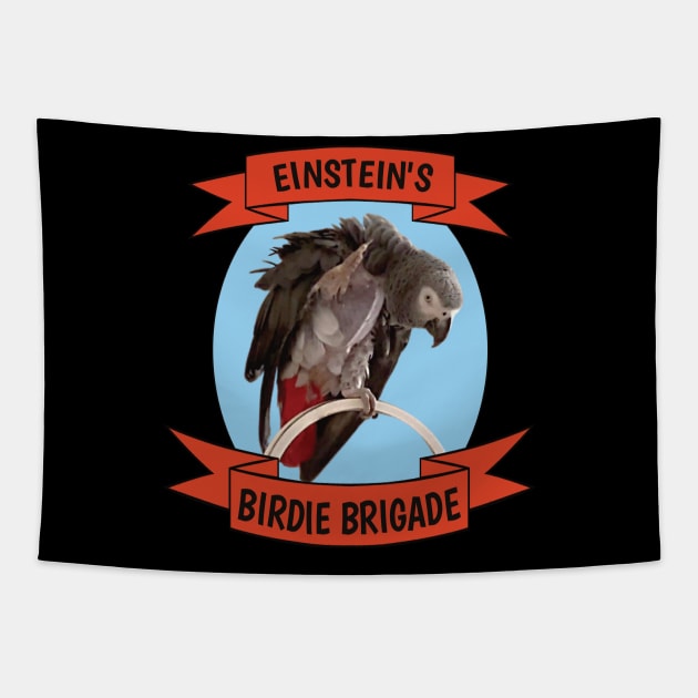 Birdie Brigade African Grey Parrot - Bare Chest Tapestry by Einstein Parrot