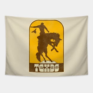 Texas Vintage Western Cowboy Rodeo Travel Souvenir Tapestry