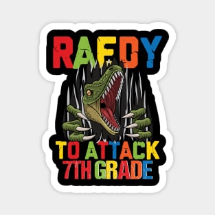 Funny Ready To Attack 7th Grade Shark First Day of School Gifts Kids Magnet