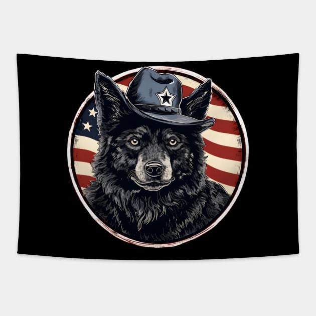 Patriotic Schipperke Tapestry by NatashaCuteShop