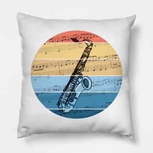 Saxophone Music Notation Saxophonist Summer Festival Pillow