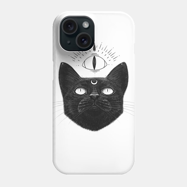 Lucky black cat Phone Case by kodamorkovkart