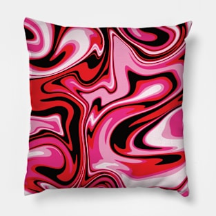 Amazing pink red marble swirl design Pillow