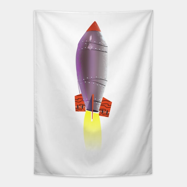 Space Rocket Tapestry by nickemporium1