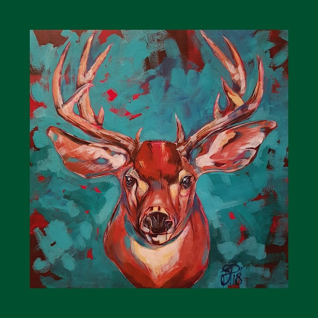 Mule Buck Portrait by StephaniePerryArt