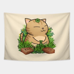 Chubby Cat Lucky Clover (cat only) Tapestry