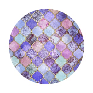 Royal Purple, Mauve & Indigo Decorative Moroccan Tile Pattern T-Shirt