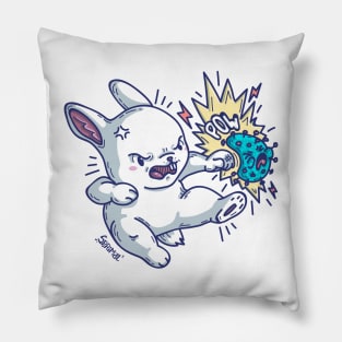 Cute bunny from coronavirus fight club Pillow