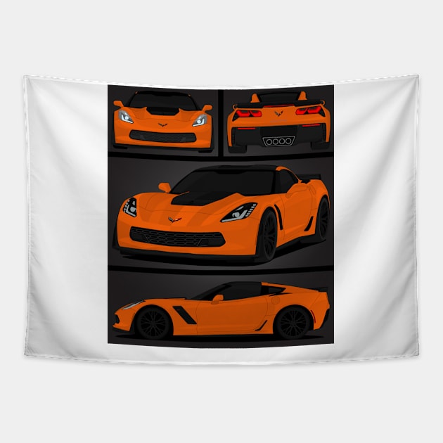 Z06 ORANGE Tapestry by VENZ0LIC