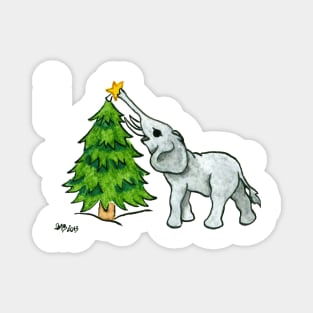 2013 Holiday ATC 11 - Christmas Tree and Elephant Magnet