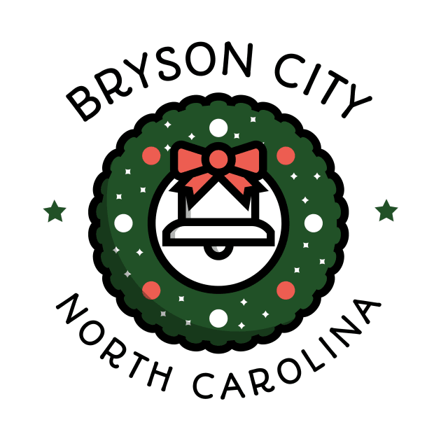 Bryson City, North Carolina Christmas by Mountain Morning Graphics