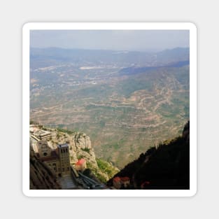 View from the Spanish mountain Spain sightseeing trip photography from city scape Barcelona Blanes Malgrat del Mar Santa Susuana Magnet