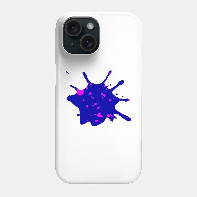 Midnight Blue and Neon Pink Paint Splatter Phone Case by CraftyCatz