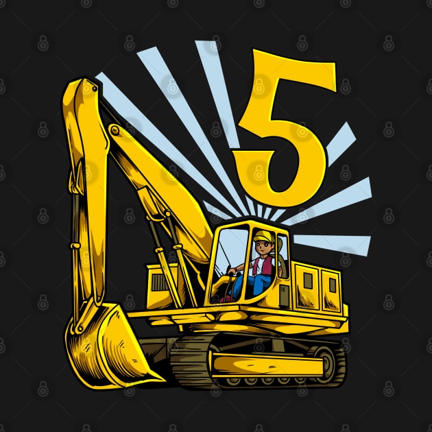 Excavator 5 year old birthday by Modern Medieval Design