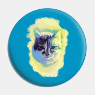 I Am a Ray of Sunshine blue Cat Pin