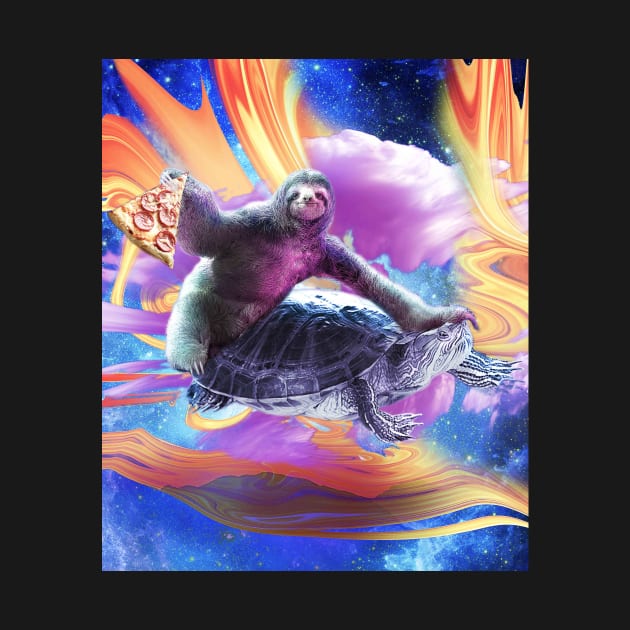 Trippy Space Sloth Turtle - Sloth Pizza by Random Galaxy