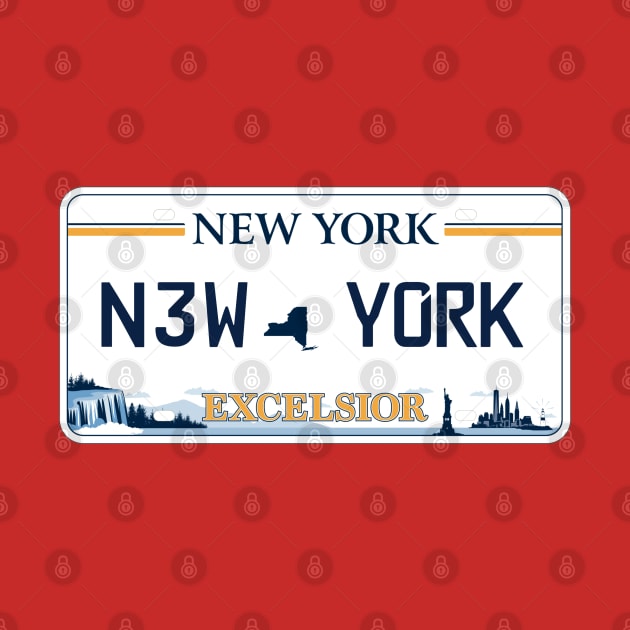 New York car license plate by Travellers