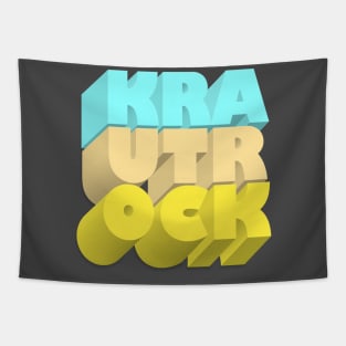 Krautrock! Typographic Retro Block Art Design Tapestry