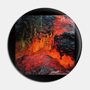 Volcano Eruption Colorful Artwork for Dynamic Spaces Pin