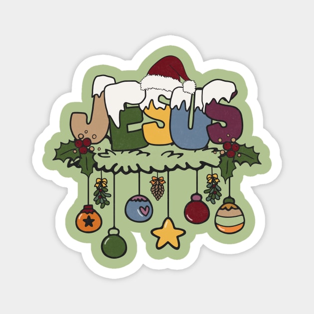 Jesus Santa Christmas Present Magnet by The WYLD Tribe