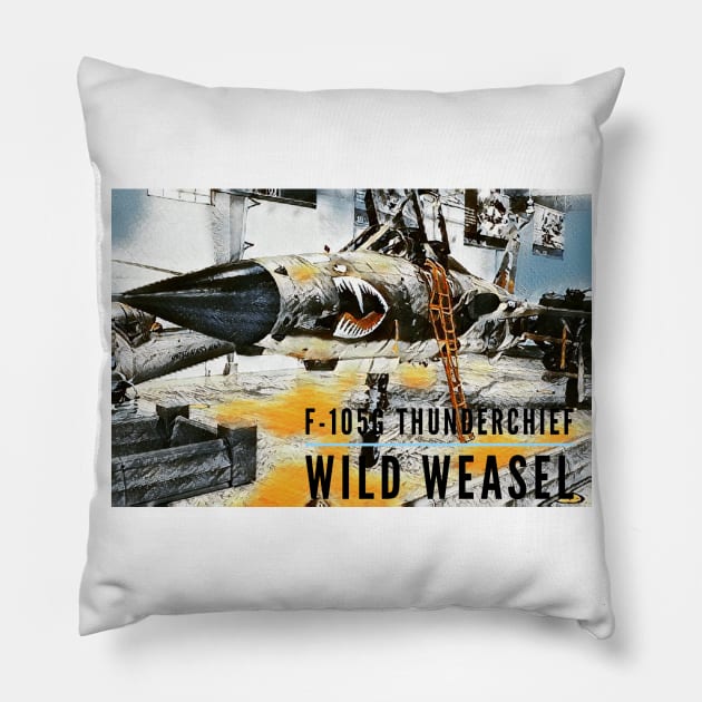 2-Sided F-105G Thunderchief Wild Weasel Pillow by acefox1