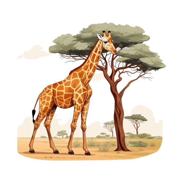 Watercolor Giraffe by zooleisurelife