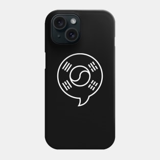 Korean Flag Talk Bubble (Black ver.) Phone Case