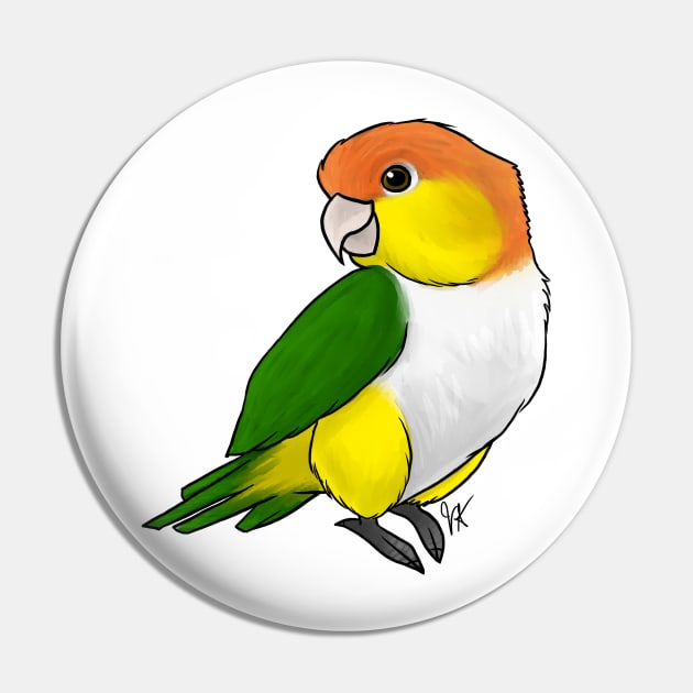 Bird - Caique - Black Legged Pin by Jen's Dogs Custom Gifts and Designs