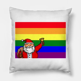 Gay Rainbow Santa Claus Pillow