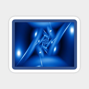 Blue Abstract Fractal Magnet