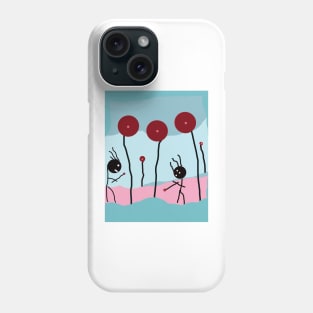 Kids in the Field Stick Figure Phone Case