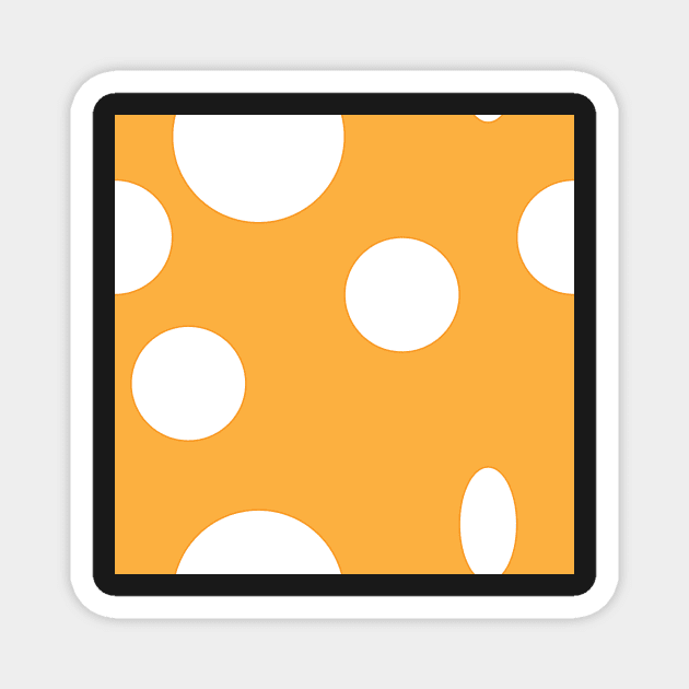 Spots, white on orange Magnet by MegMarchiando