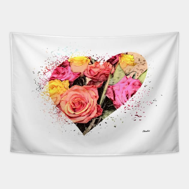 A Heart Full of Roses Tapestry by EloiseART