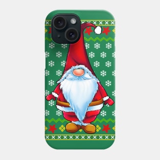 Santa Claus Gnome Ugly Christmas Sweater Phone Case