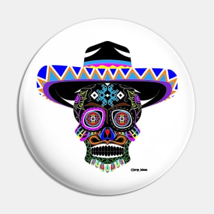 mexican grim reaper in mariachi charro style ecopop Pin