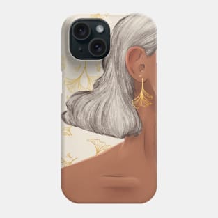 Golden Ginkgo Earrings White Phone Case