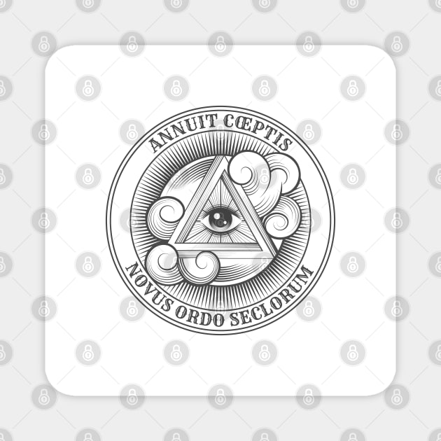 All Seeing Eye Masonic Symbol Magnet by devaleta