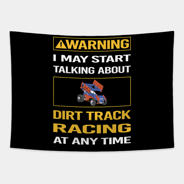 Funny Yellow Warning Dirt Track Racing Tapestry by relativeshrimp