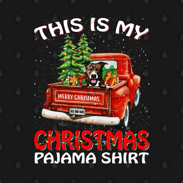 This Is My Christmas Pajama Shirt Pit Bull Truck Tree by intelus
