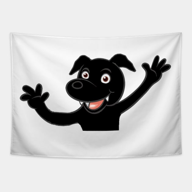 labrador retriever black waving Tapestry by Wanderingangel