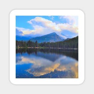 Rocky Mountain National Park Colorado Water, Clouds Reflection Magnet