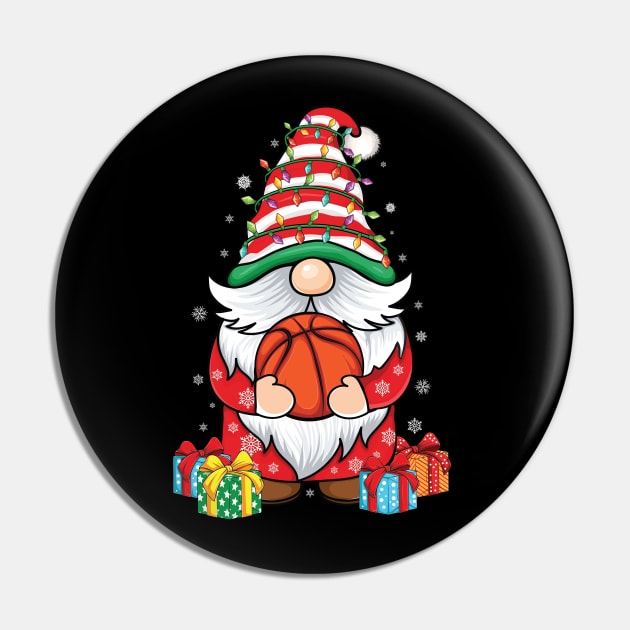 Cute gnomes Basketball lover Christmas gnome Basketball Pin by UNXart