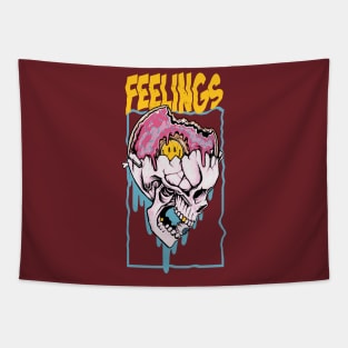 feelings donut skull Tapestry