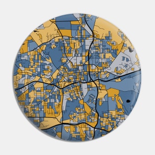 Winston-Salem Map Pattern in Blue & Gold Pin