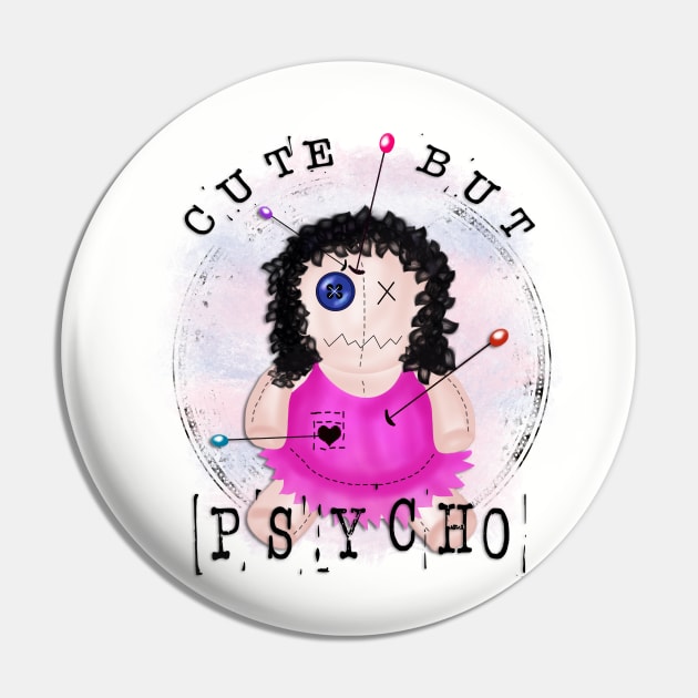 Cute But Psycho Voodoo Doll Pin by Imp's Dog House