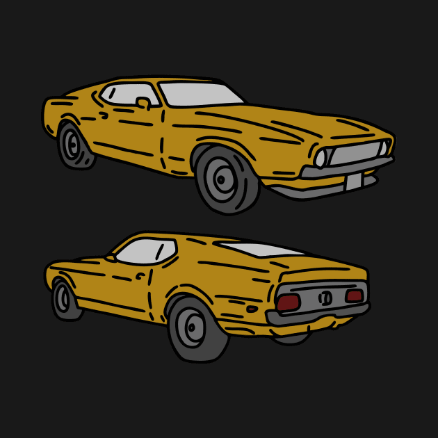 vintage retro muscle cars illustration by fokaction